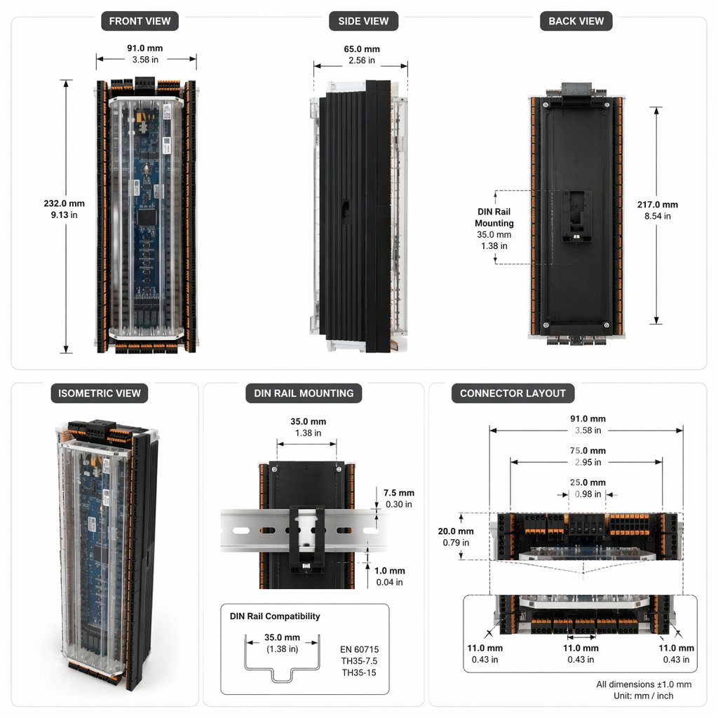 Apex 6513 High-Power Charging Hub Controller Dimension Drawings 2
